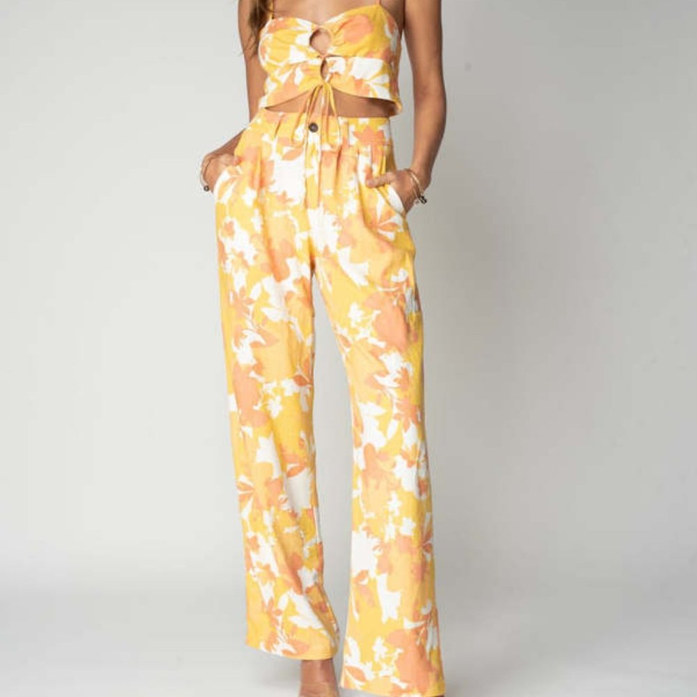 Stillwater pleated linen trouser pants XS